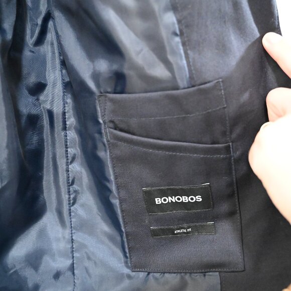 Bonobos Size 40S Athletic Fit Navy Wool Blazer - Picture 6 of 10